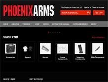 Tablet Screenshot of phoenix-arms.com